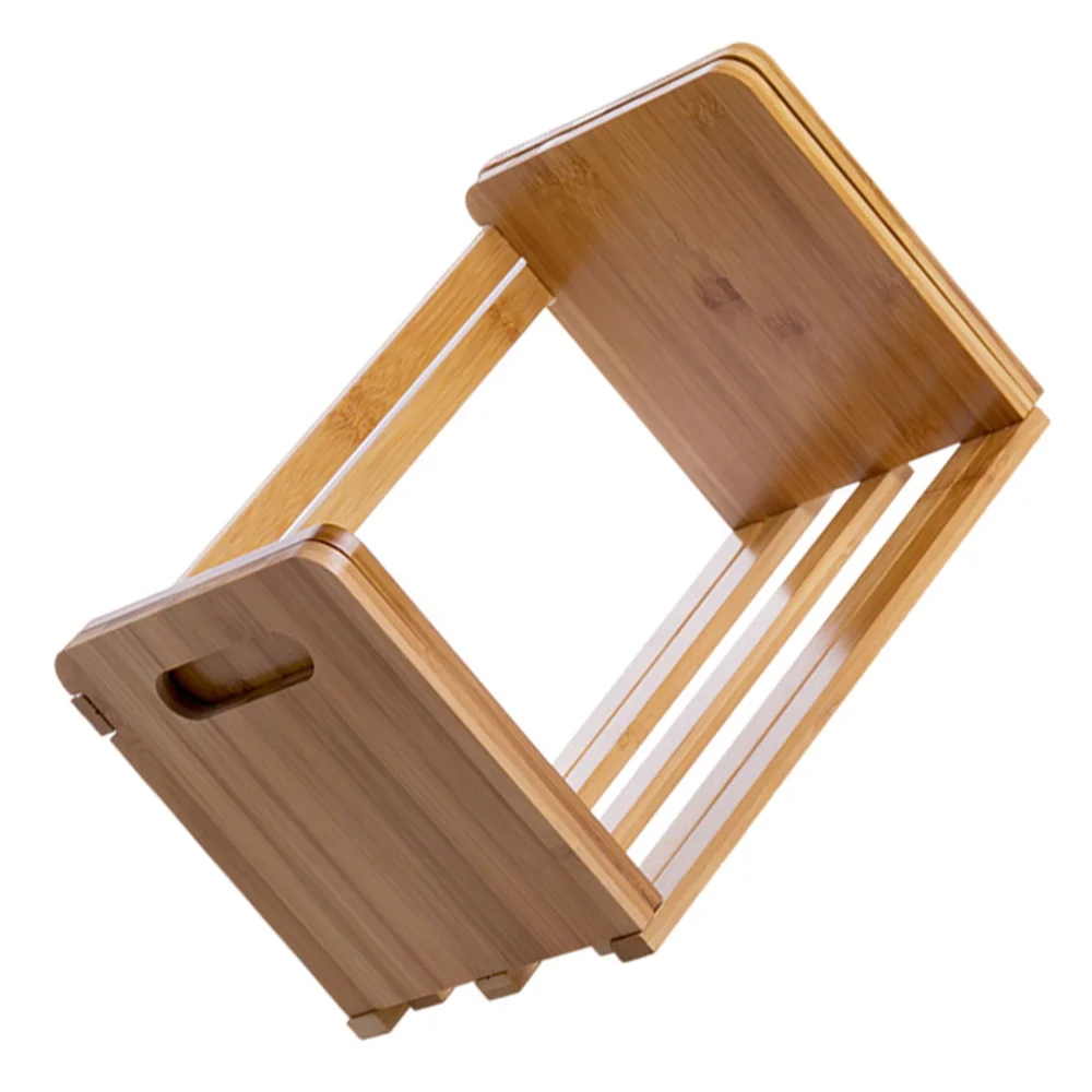 

1pc Bamboo Desktop Book Storage Rack Desk Book Shelf Storage Holder (Wood Color)