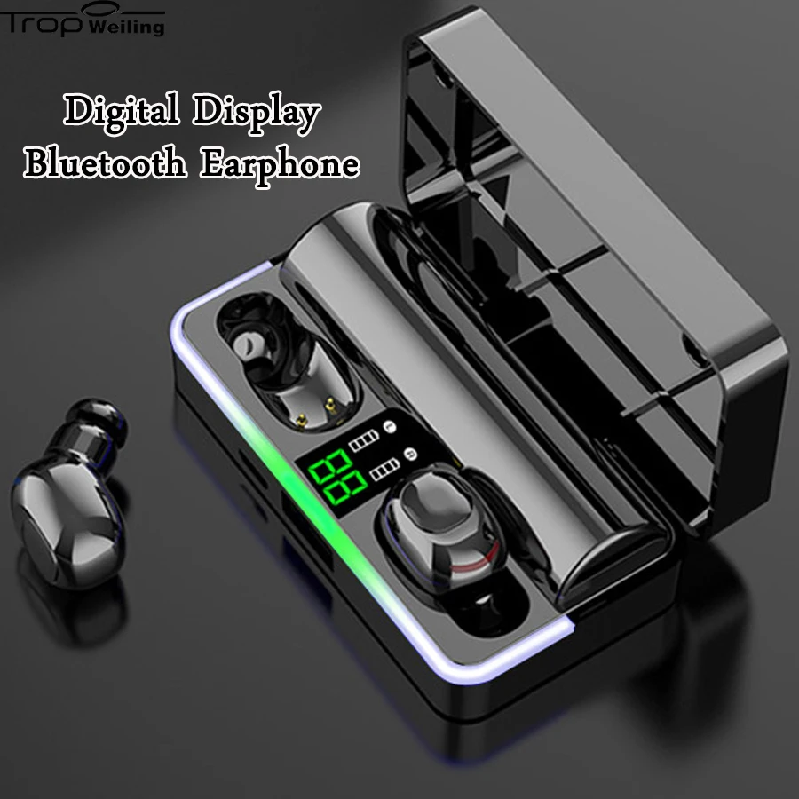 Беспроводные наушники Trop Weiling TWS Bluetooth светодиодный цифровой дисплей гарнитура