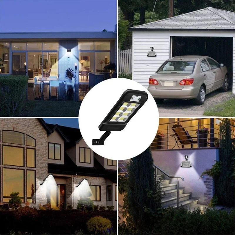 

Solar Power Street Wall Lights Outdoor 5000W Wall Light LED Motion Powered Outdoor Sensor PIR Garden with Remote Control
