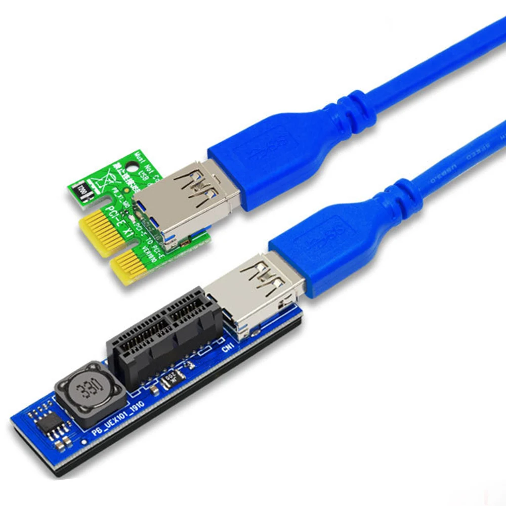 

PCIE Riser Card Adapter PCIE X1 Extension Cable USB3.0 PCIE Express Lead Card Extender Raiser Card for Computer