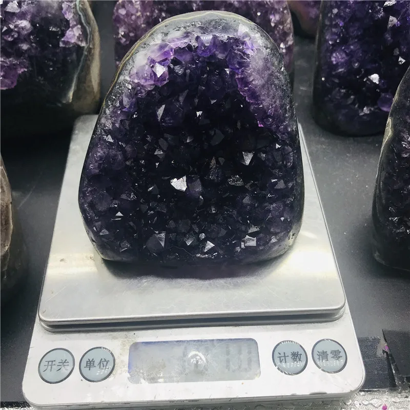 300-1500 г натуральный аметист кварц кластера с украшением в виде кристаллов geode