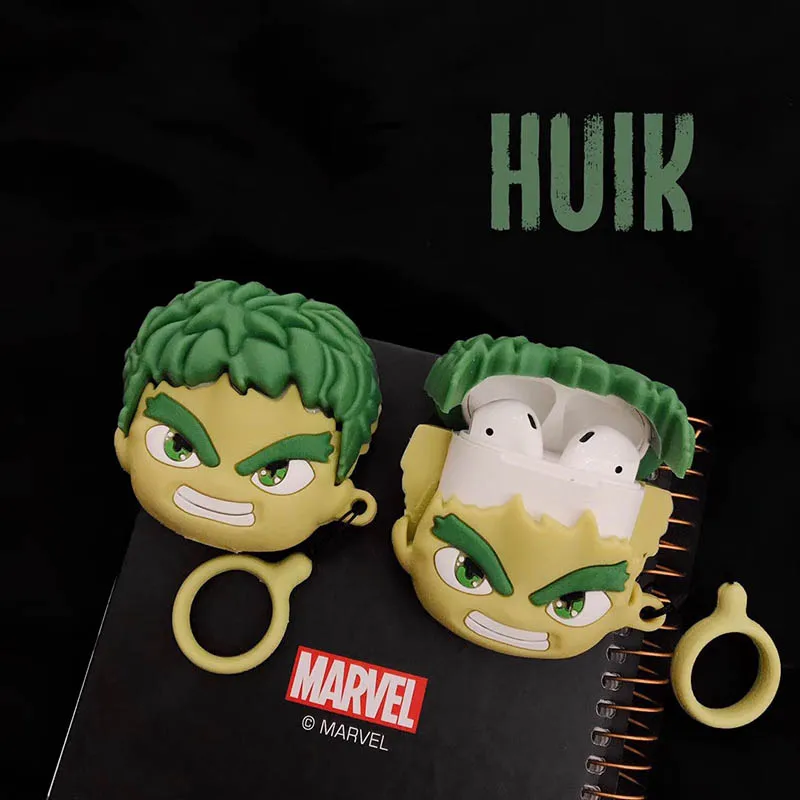Hulk 1 Дизайнерский чехол V для airpods superheros, Силиконовая защита, милый чехол airpod для apple, bluetooth, чехол для наушников, чехол s 3D - Color: Hulk 1