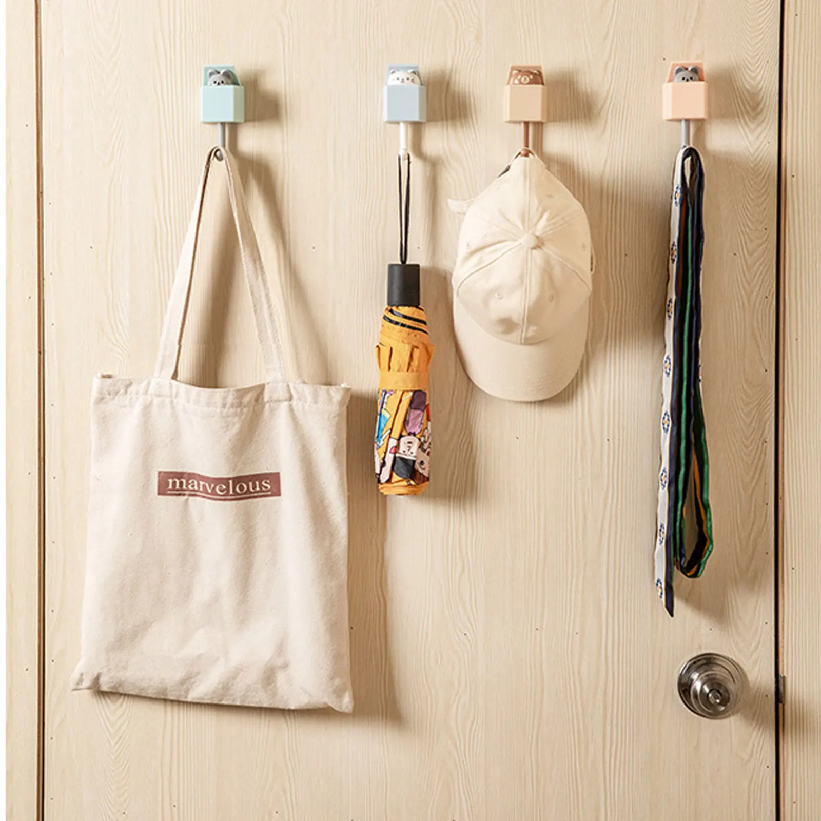 1 шт. креативный настенный крючок в виде кошки Симпатичные бесшовные вешалки