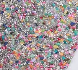 color 7 Супер красивые 7 цветов 24*20 см Смола камень сетки отделка пришить сетки отделка Свадебные украшения обувь сумки украшения багажа - Цвет: color 7
