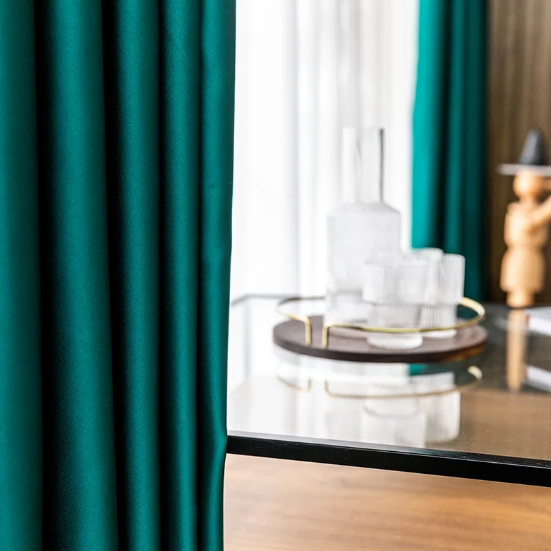 

Nordic Minimalist High-grade Solid Full Blackout Curtains Living Room Bedroom Forging Surface High-precision Silk Curtains