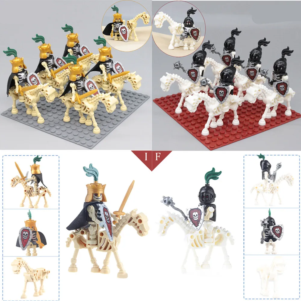 Средневековый замок скелет рыцарь военные блоки фигурка набор ниндзя воины