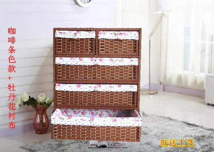 Утолщенный большой ротанговый прикроватный шкаф детский для малыша комод с