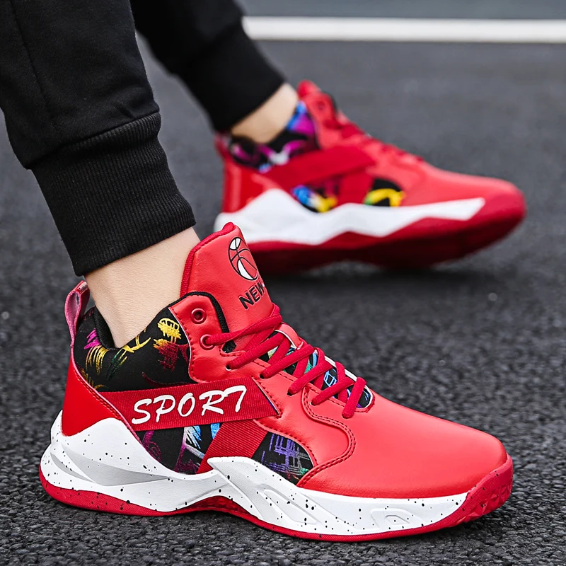 

New Men Running Shoes Sport Sneakers Platform Athletic Trainers Leather Sport Runners Breathable Walking Jogging Shoe Gym Male