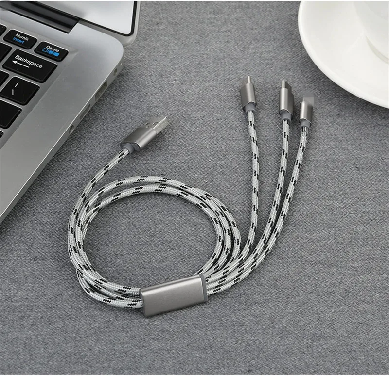 3 в 1 USB зарядное устройство кабель для iPhone X 8 7 6 5 Micro usb type C samsung Galaxy S9 S8 Быстрая