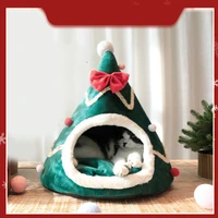 warm closed cat litter winter plush christmas cat litter deep sleeping three dimensional dog bed pet supplies pet bed