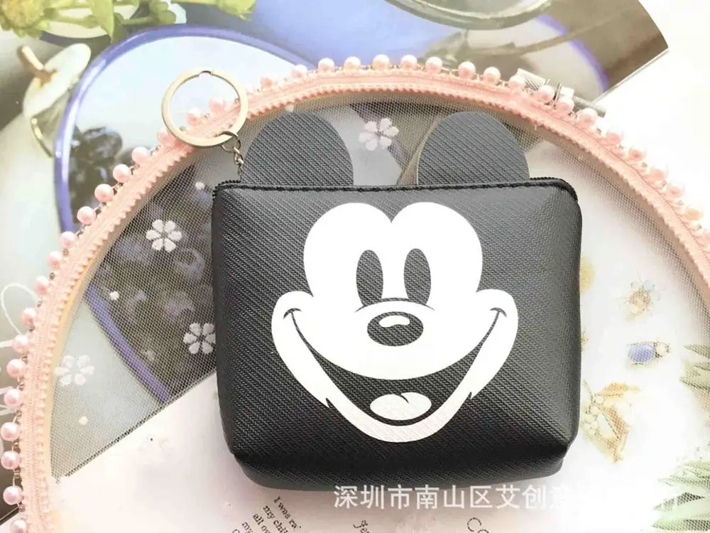 Disney мультфильм портмоне набор для мозаики для хранения ключей монета ПУ кошелек милая сумка Подвеска пакет леди клатч мини кошелек - Цвет: 9
