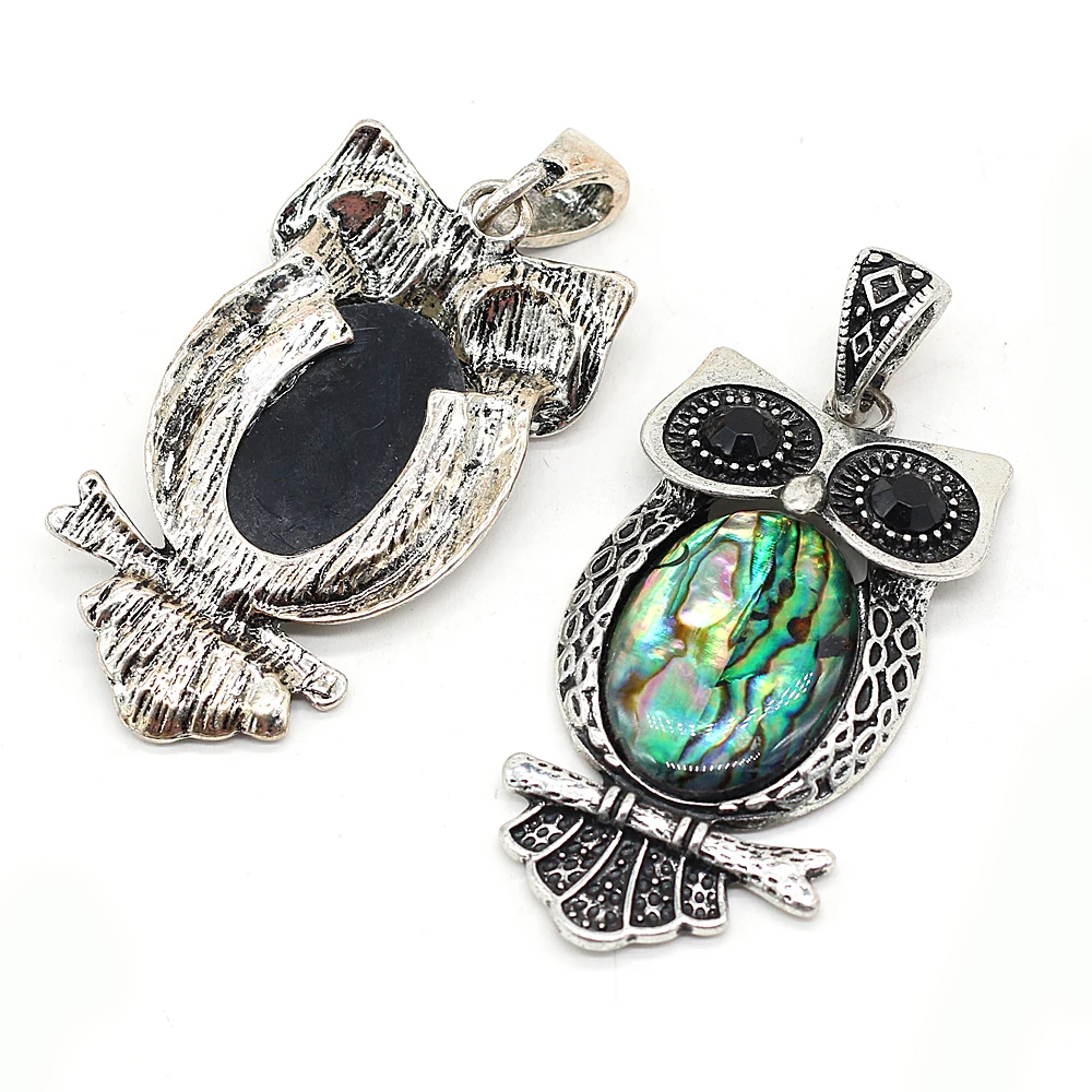 

Fashion Owl Shell Pendant Charms Natural Abalone Shell Animals Pendant for Making DIY Jewelry Necklace Gift Size 30x50mm