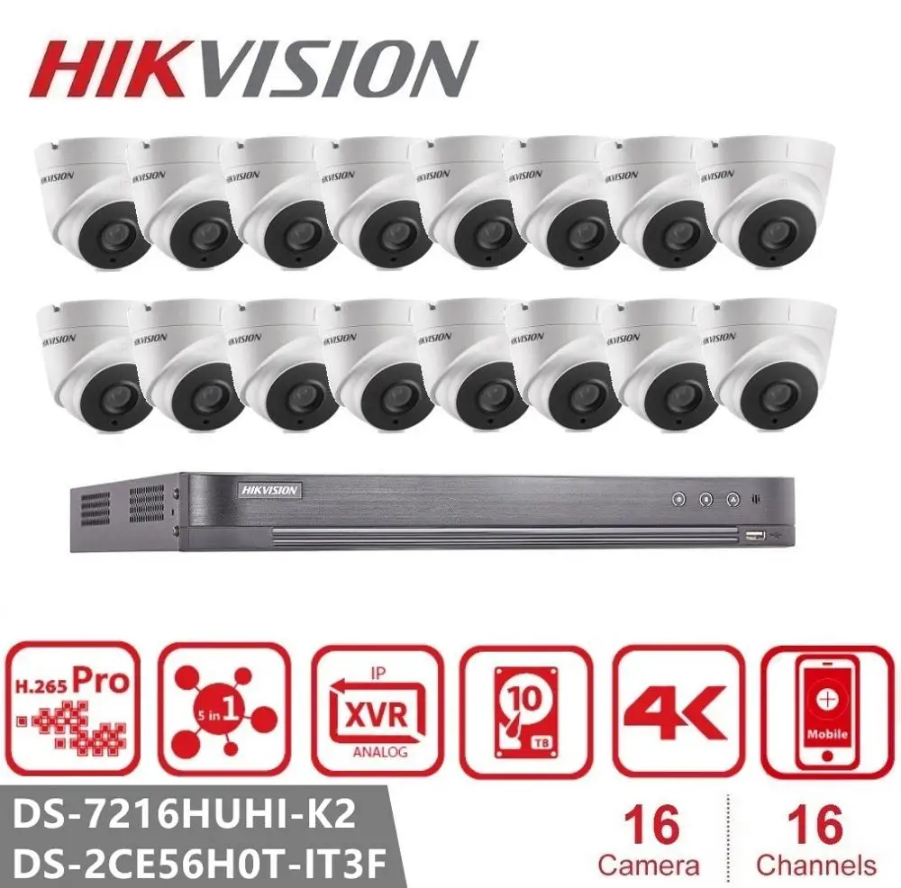 Hikvision 16CH HD 5.0MP система камер наблюдения с 16x5MP наружная/внутренняя камера
