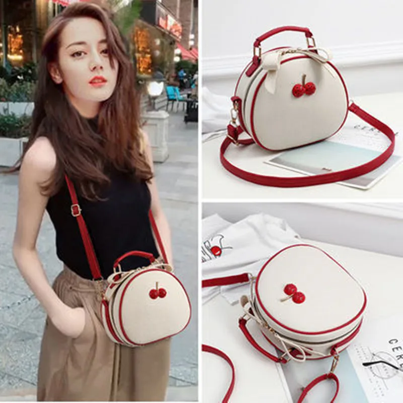 2021 Fashion Shoulder Messenger Bag Ladies Fashionable Purses and Handbag Cherry Round Shape Bags for Wome luxury designer