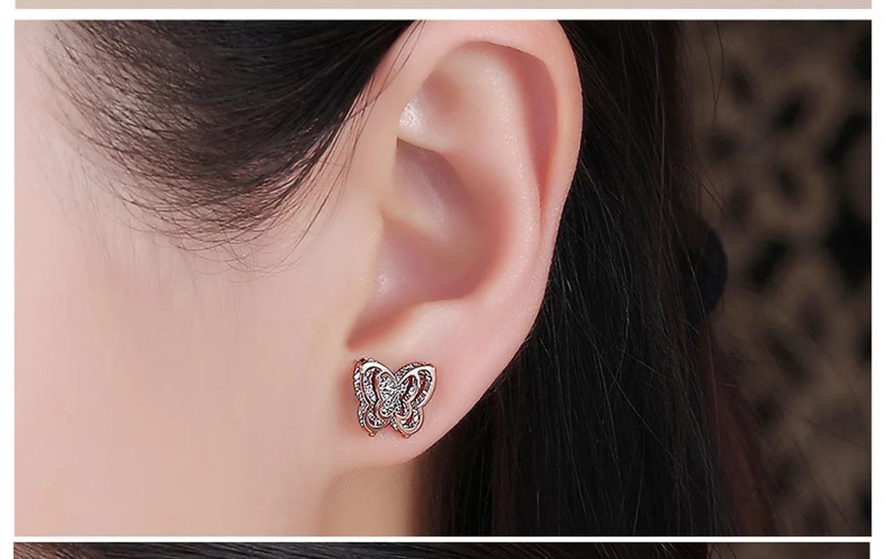 Женские серьги гвоздики из розового золота 18 К|Серьги-гвоздики| |