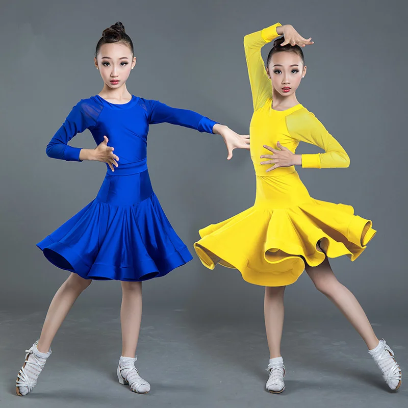 

ballroom latin dresses dance dress for girls salsa dress kids rumba 2020 children spandex samba skirt tango competition clothes