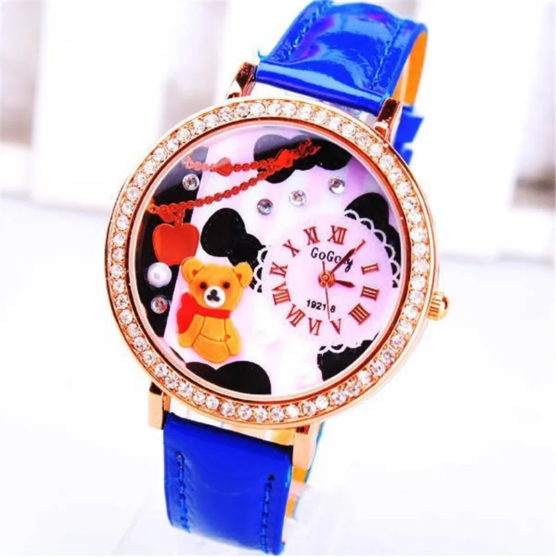 2020 Women Watches Fashion Bear Handmade POLYMER CLAY Pink Watch Femael Wristwatch Leather Relogio Feminino | Наручные часы
