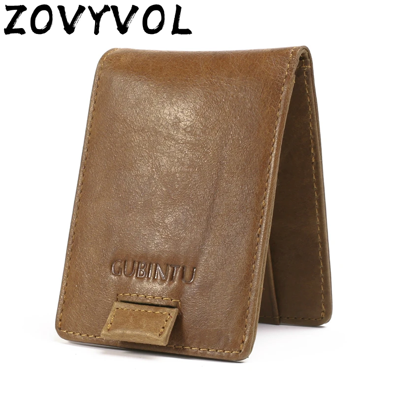 ZOVYVOL мужские кошельки RFID тонкий маленький кожаный бумажник мужской с двойным