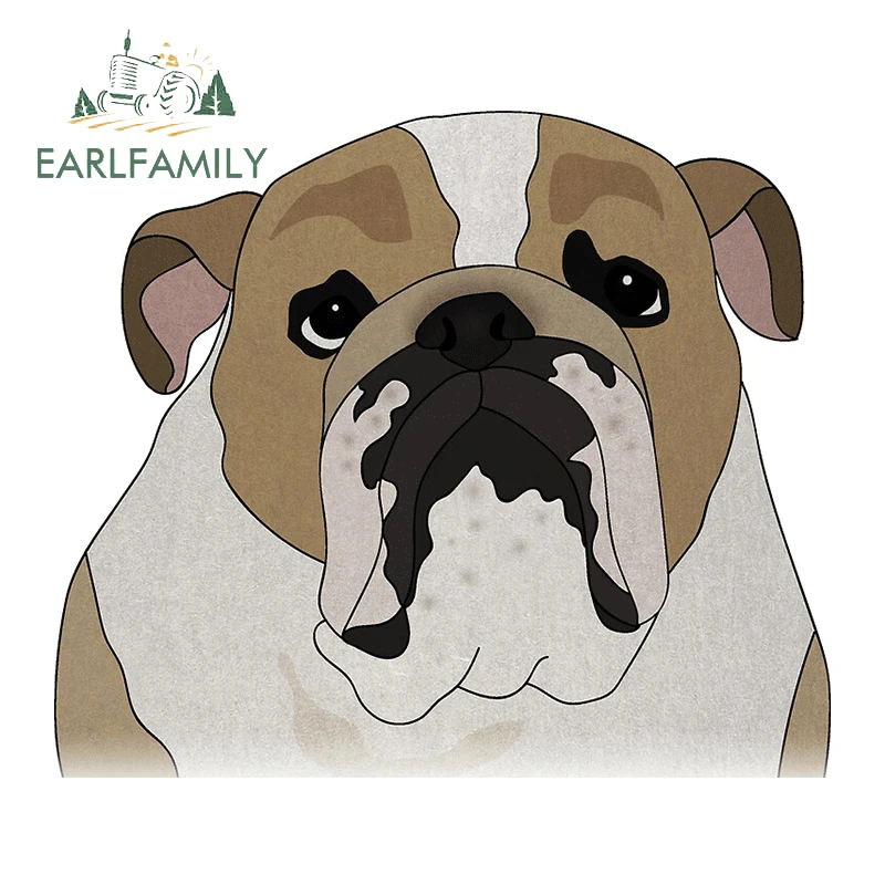 

EARLFAMILY 13 см x 11,2 см для бульдога, забавная быстрая наклейка из материала, защита двери автомобиля, защита от царапин для JDM SUV RV