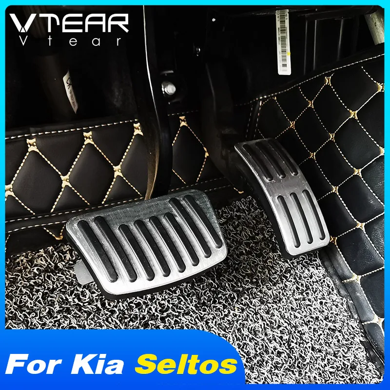 

Vtear Car Accelerator Pedal Cover Gas Fuel Foot Pedals Interior Car-styling Decoration Accessories Part For Kia Seltos 2020 2021