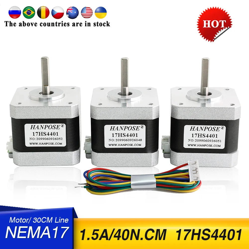 Motor Deslizante 42 Nema 17 Motor 42bygh 1.5a 17hs4401 Motor 4-lead para Impressora 3d 40 mm Nema17 Motor de passo