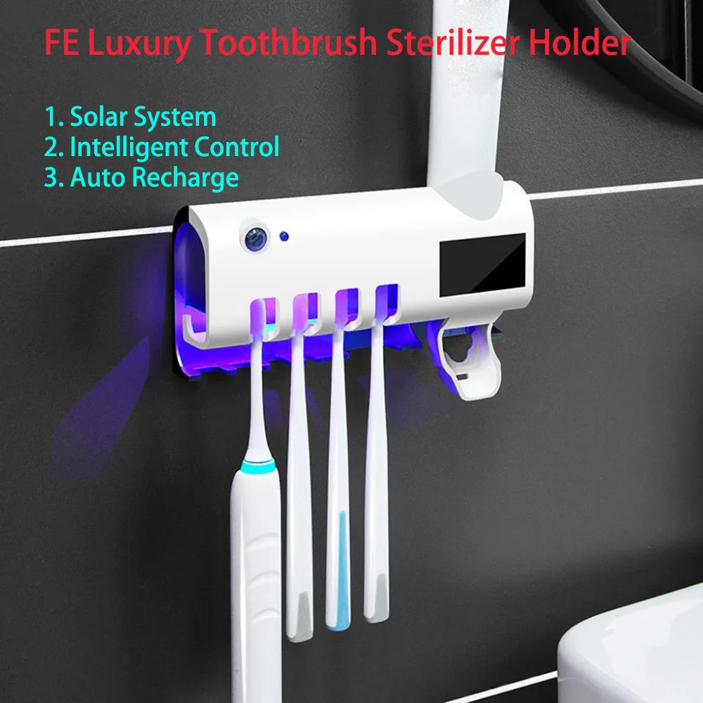 UV Toothbrush 1.2W Solar Toothpaste Dispenser Sterilizer Wall Mounted Holder mounted toothbrush sterilizer | Красота и здоровье