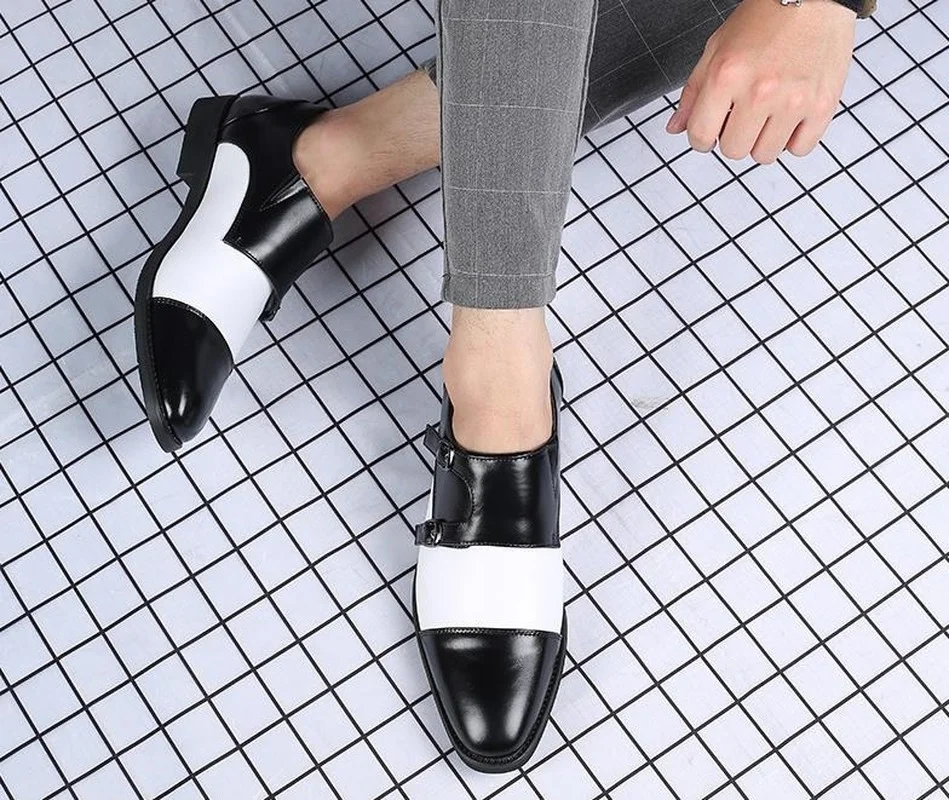 

Men's PU Brown Leather Red Wolf Claw Print Casual Chelsea Boots Zapatos De Hombre Botas Hombre Blancas TV242