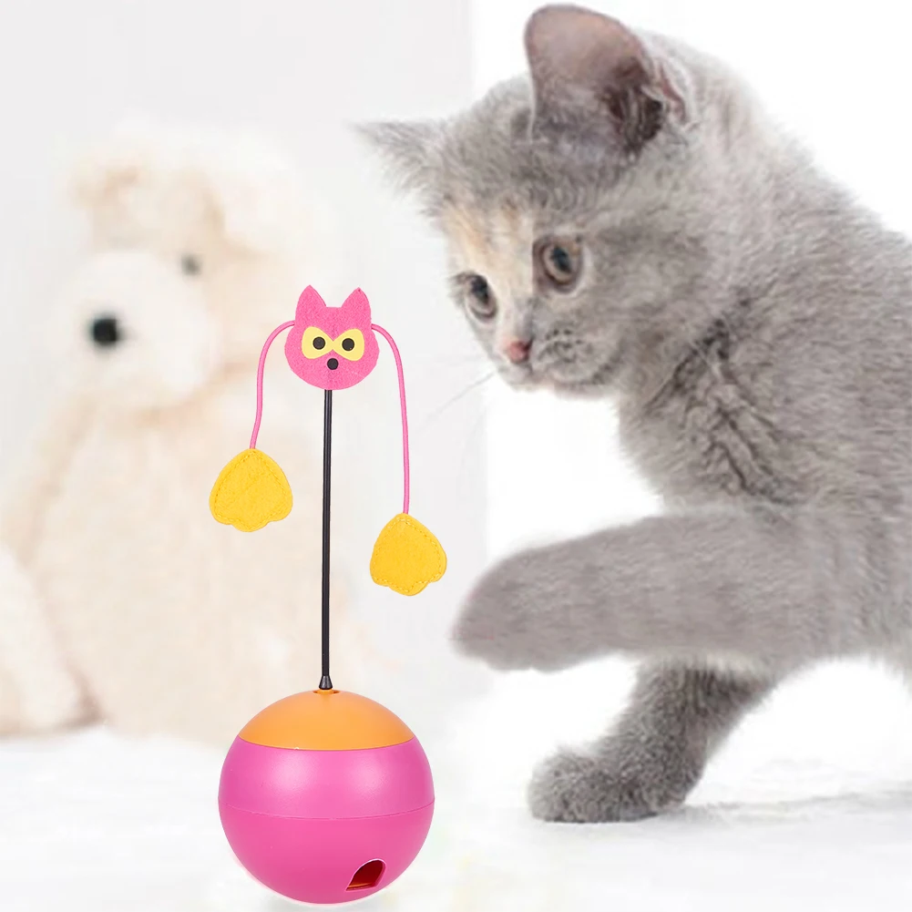 

Electric Rotating Butterfly Cat Toys Multi Function Automatic Spinning Cat Toy Ball Tumbler with Chaser Light And Food Dispenser