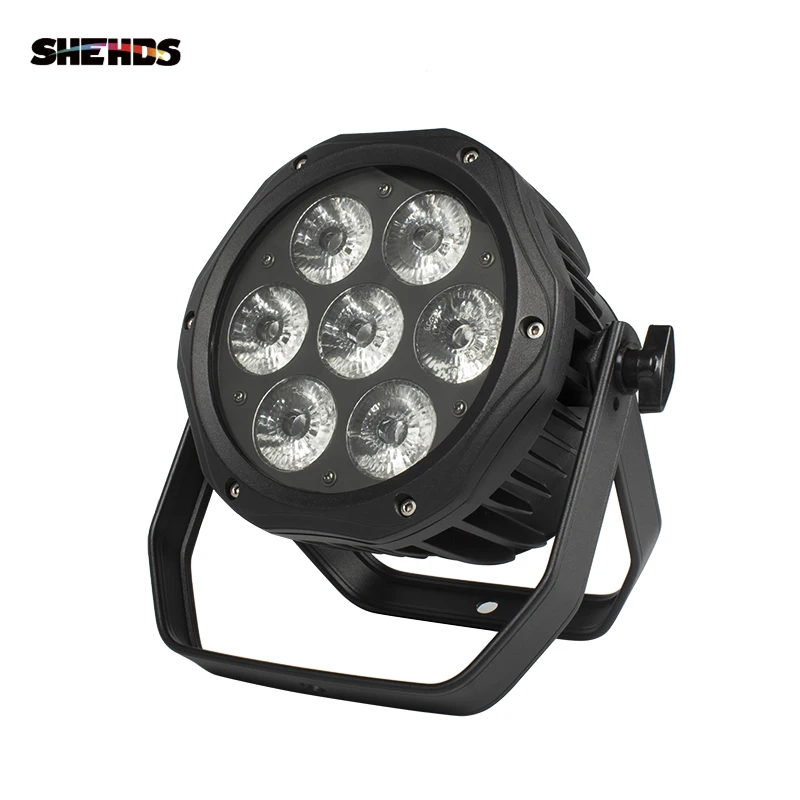Купить Уличный светодиодный прожектор SHEHDS Par 7x18 Вт, водонепроницаемый сценический светильник с эффектом DMX, IP65, профессиональный сценический свети...