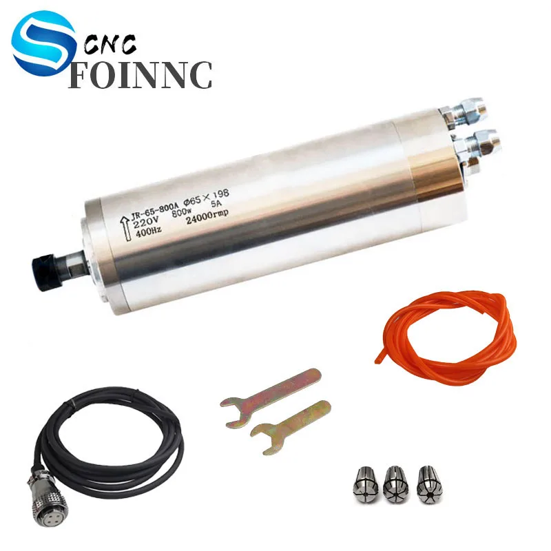 CNC Water Cooling Spindle Motor 65mm 800KW ER11 JR-65-800A 220V 24000 rpm water Cooled Spindle For DIY CNC Milling Machine