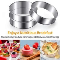 4pieces muffin tart rings double rolled tart ring stainless steel muffin rings metal round ring mold for food making