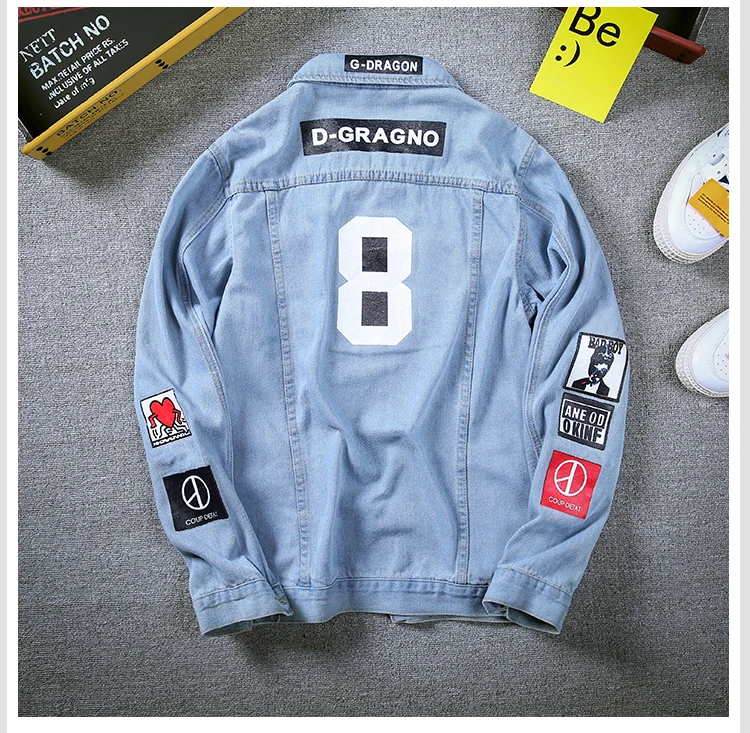 Куртка мужская джинсовая в ковбойском стиле приталенный силуэт Бомбер верхняя