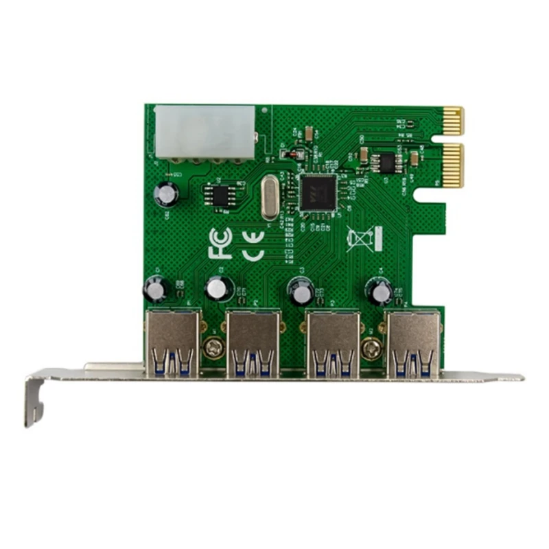 

PCI-E VL805 Four-Port USB 3.0 Super High-Speed Thermal Control Expansion Card, Built-in Large 4PIN Power Supply for PC