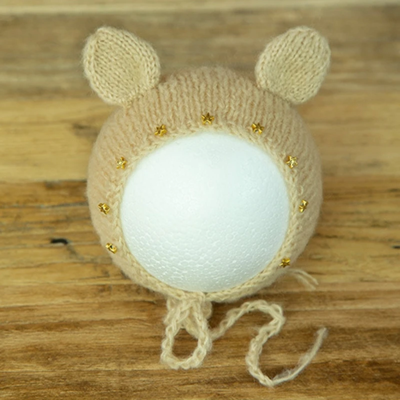 

Newborn Photography Posing Props Cute Crochet Knitted Hat Baby Infants Photo Shooting Beanies Cap