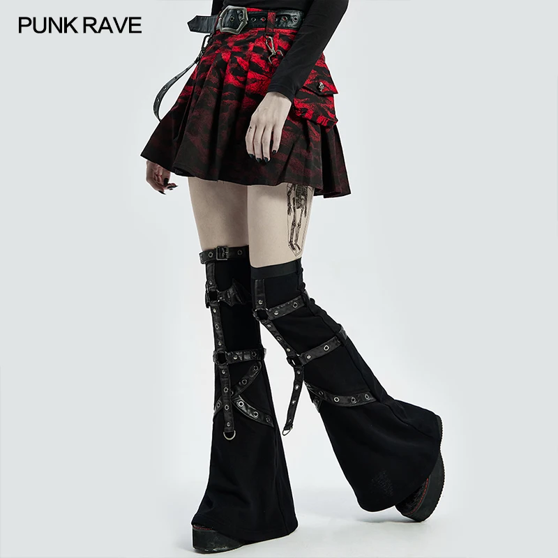 Punk Rave Rock Girls Flared Leg Sleeve Trouser cover Trouser Leg WS462B