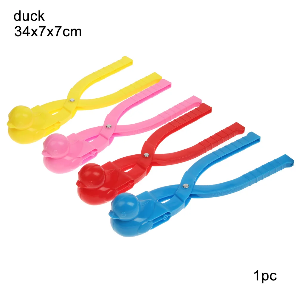 Random 1PC-duck Зимняя утка в форме снеговика, снеговик, Снежная лопата, Детская уличная Песочная форма, спортивные игрушки, инструмент для лепки, случайный цвет - Цвет: Random 1PC-duck