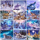 Алмазная живопись с изображением волка, вышивка крестиком, алмазная вышивка, животные, наборы изображений стразы, хобби, подарок ручной работы