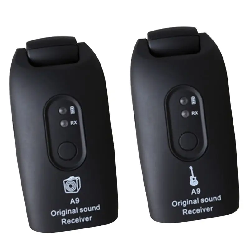 

2.4GHz Wireless Guitar System Transmitter A9 Receiver Built-in Rechargeable Musical Instrument Accessories E5BD