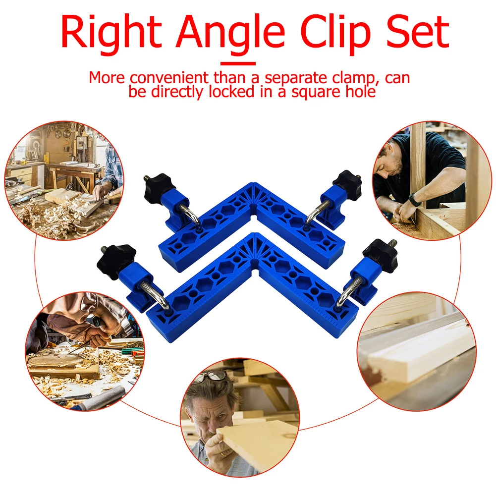 

2Pcs DIY Corner Clamps Fixed Wood Picture L-Shape Auxiliary Fixing Clips Frame Woodwork Tool 90 Degree Right Angle Clamp
