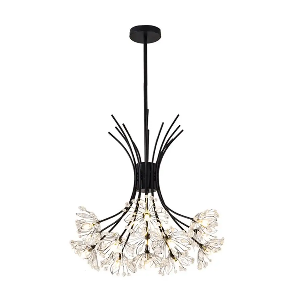Матовый черный современный светодиодный стилизованные под языки пламени люстра