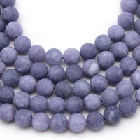 matte natural lavender stone chalcedony beads round loose spacer beads for jewelry making diy bracelet necklace accessories 15