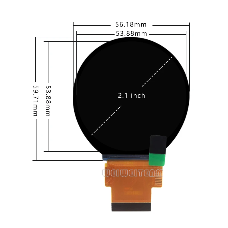 Круглый ЖК-дисплей 2 1 дюйма 480*480 Cirle Tft дисплей MIPI плата контроллера RGB SPI интерфейс