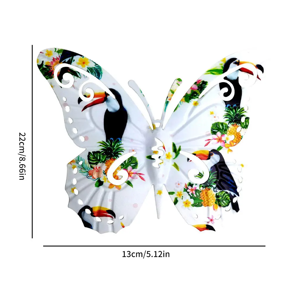 

Colorful Butterfly Wall Decor Sticker Home Decoration Metal Wall Hanging Sculpture Decoration For Hotel Living Room Fridge