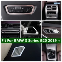 inner door handle bowl armrest window lift switch control cover trim for bmw 3 series g20 2019 2022 silver interior parts
