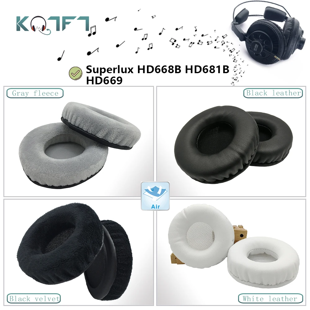 

KQTFT flannel 1 Pair of Replacement Ear Pads for Superlux HD668B HD681B HD669 Headset EarPads Earmuff Cover Cushion Cups