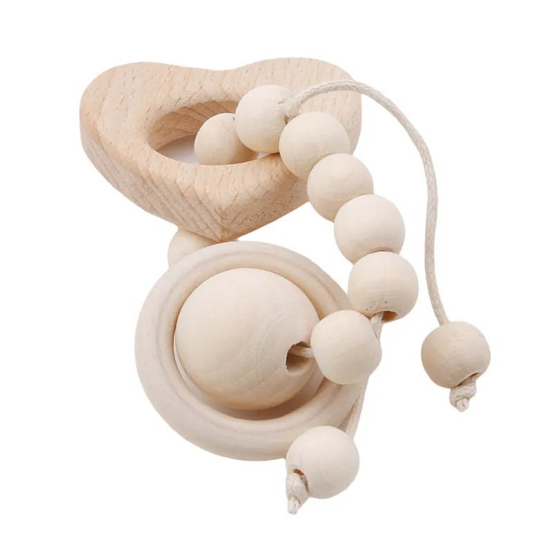 Детские деревянные Прорезыватели для зубов вязаные крючком бусины погремушки