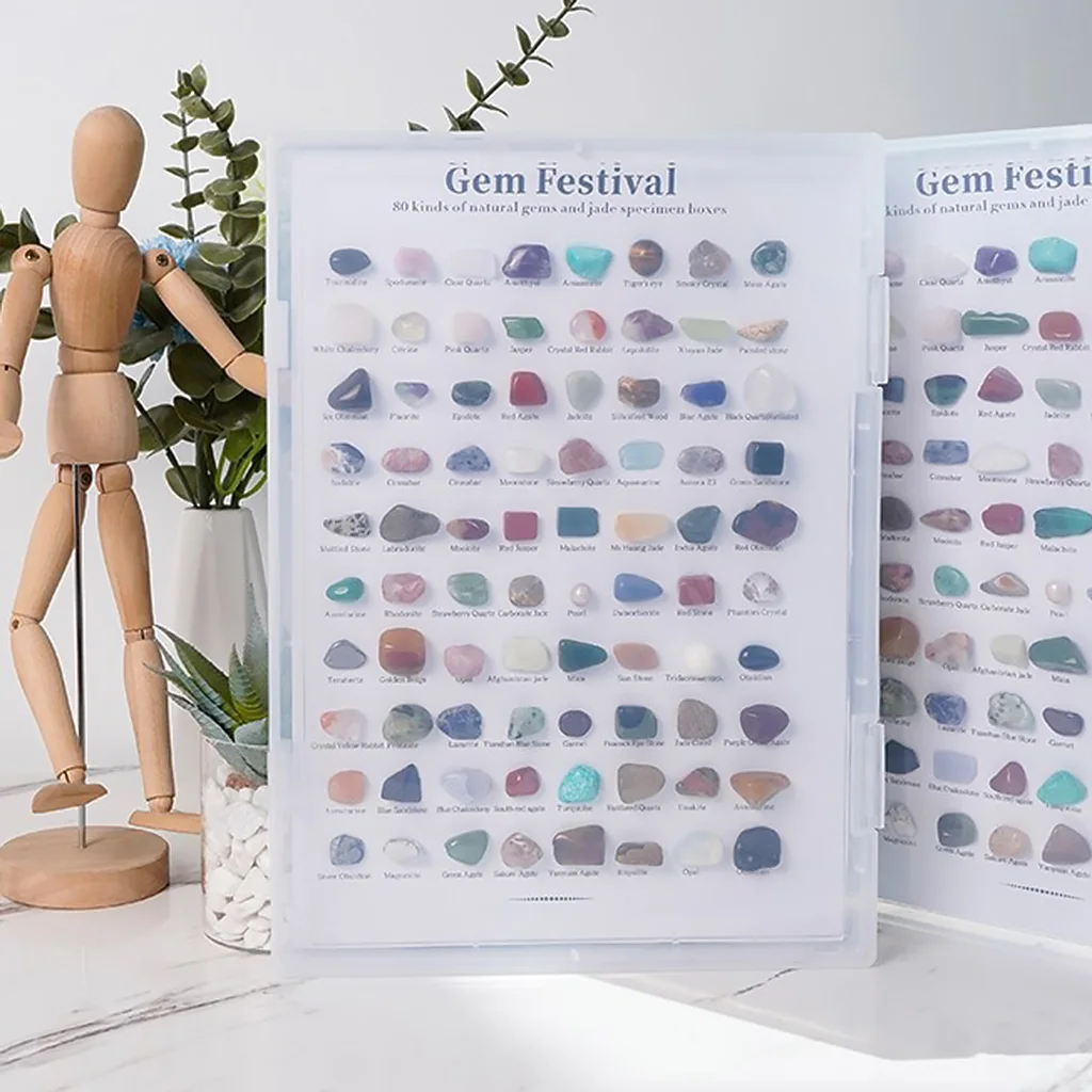 

Rock and Gem Collection with Case Geology Gem Kit Science Kits Gem stones for Geology Education Activity Kids Children