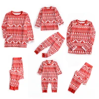 christmas family matching outfits mom dad and me cartoon toppants clothing suits xmas stitching homewear pajama set