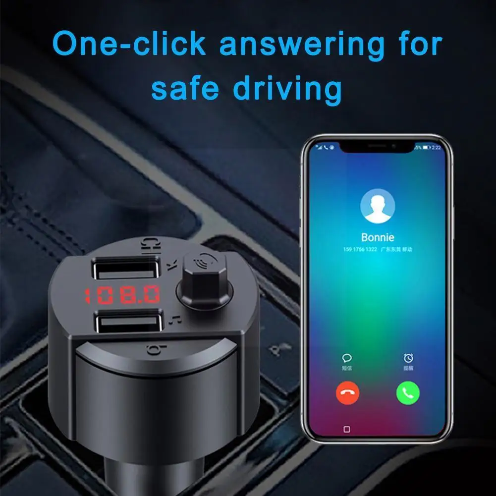 

FM-трансмиттер автомобильный беспроводной, Bluetooth 5,0, USB, MP3, Aux