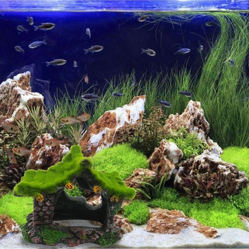 Новый аквариумный орнамент домик из полимерной глины укрытие для рыб черепахи